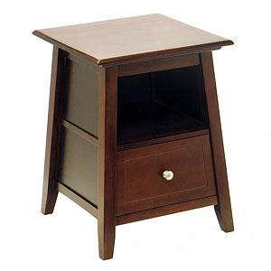 Angolo End Table With Drawer And Storage Cabinet