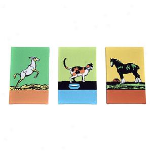 Animals On Paeadr Set Of Three 12 X 18in Canvae