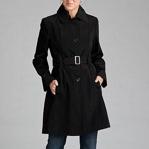 Anne Klein Black Belted Rain Jacket