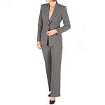 Anne Klein Ii Charcoal Grey Pinstripe Pantsuit