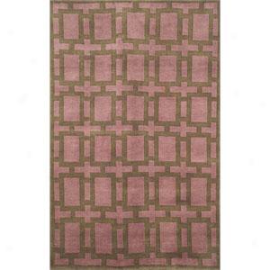 Arcadia Tile Mauve Hand Knotted Wool Rug