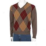 Argyle 2-ply Pure Cashmere V-neck Sweater