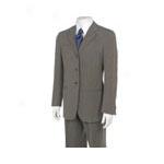 Armani Collezioni Striped Beige Wool 3-button Suit