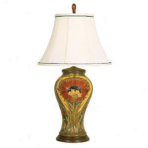 Art Deco Floral Table Lamp