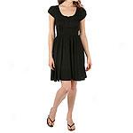 As U Wish Juniors Black Swiss Dot Short Dress