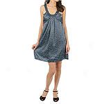 As U Wish Juniors Navy Charmeuse Dot Print Dress