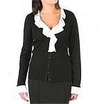 August Silk Knits Faux Layered Black Cardigan