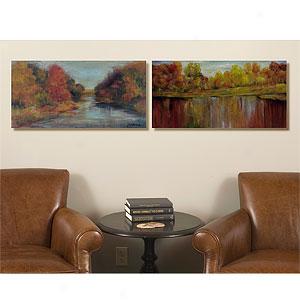 Autumn Reflections Set Of 2 Canvas Wrap