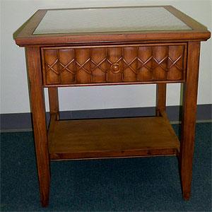 Bali Wood & Leather End Table