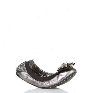 Bcbgmaxazria Betsy 1 Pewter Leather Ballet Flat