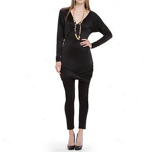 Bcbgmaxazria Black Asymmetrical Scar Dress