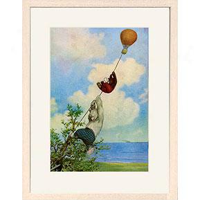 Bear With Balloon 13in X 17in Framed Print