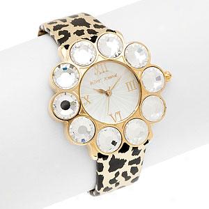 Betsey Johnson Womens Leather Watch