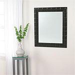Beveled Mirror With 39 In X 35 In Wood Frame