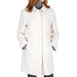 Bill Blass Petite White Woll Blend Boucle Coat