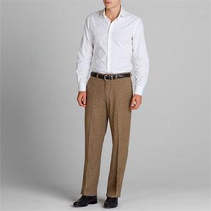 Bills Khakis Brown Herringbone Wool Pant