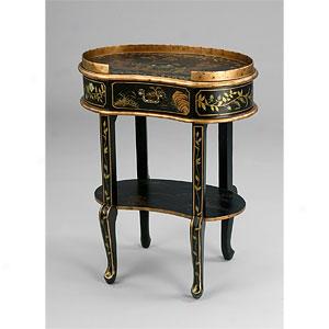 Black iKdney Shaped Accent Table