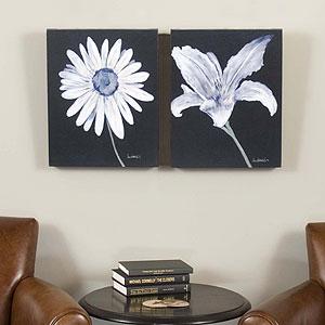 Black & White Flowers Outdoor Canvas Prints