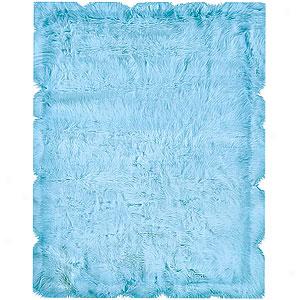 Blue Faux Sheep Skin Rug