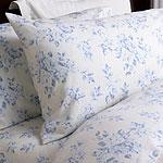 Blue Floral Flannel Sheet Set