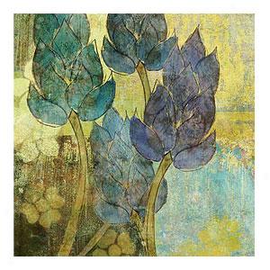 Bule Garden Menagerie Wrapped Canvas Print