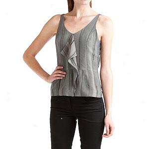 Brian Reyes Grey Ruffle Top