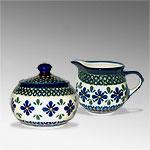 Bunzlauer Pottery Windsor Sugar Goblet & Creamer