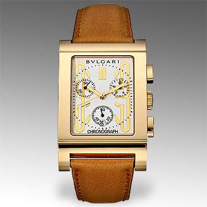 Bvlgari Mens Rettangolo 18k Gold Watch