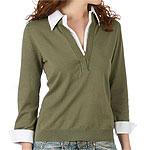 Cable & Gauge Faux Layered Silk Knit Sweater