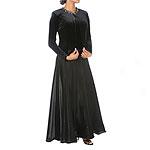 Cachet 2pc Black Velvet Evening Gown & Jacket