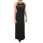 Cachet Stretch Jersey Beded Evening Gown