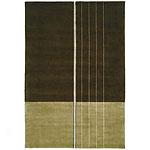 Calvin Klein Brown Wool And Silk Hand-knotted Rug