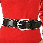 Calvin Klein Chain Stitched Wide Leather Belt