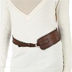 Calvin Klein Leather Belt With Silver Chain Edging