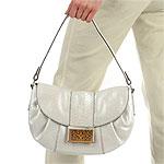 Calvin Klein White Reptile Embossed Leather Bag