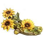 Capodimonte Porcelain Sunflowers On Branch