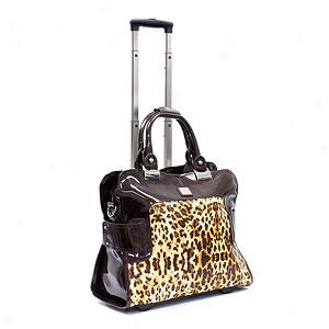 Caribbean Joe Emelia Rolling Leopard Satchel