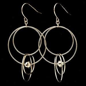 Cascading Multiple Circle Dangle Earrings, 14k