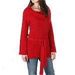 Central Park Cowl Neck Belted Sweater