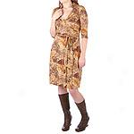 Chaudry Brown Jersey Animal Print Wrap Dress