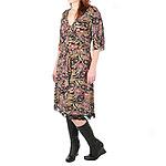 Chaudry Floral Printed Jersey Dress With Lace Trim