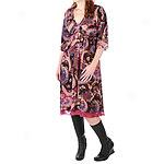 Chaudry Fuchsia Paisley Printed Jersey Dress