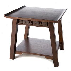 Chinois End Table With Shelf