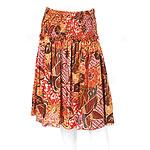 Citrine Orange Smocked Floral Chiffon Skirt