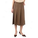 City Unlimited Brown Jersey Knit Pleated Skirt