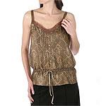 City Unrestricted Brown Pure Silk Camisole Blouse