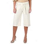 Cith Unlimited Wide Leg Linen Gauchos With Belt