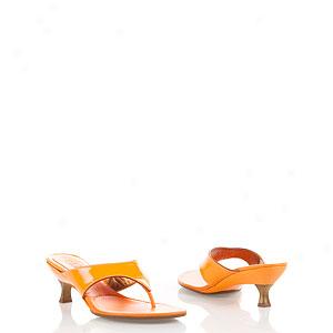 Coe Haan Franny Thong Ii Orange Patent Sandal