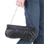 Contemporary Amedican Label Black Leather Clutch