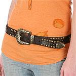 Contemporary American Label Stud Calf Hair Belt